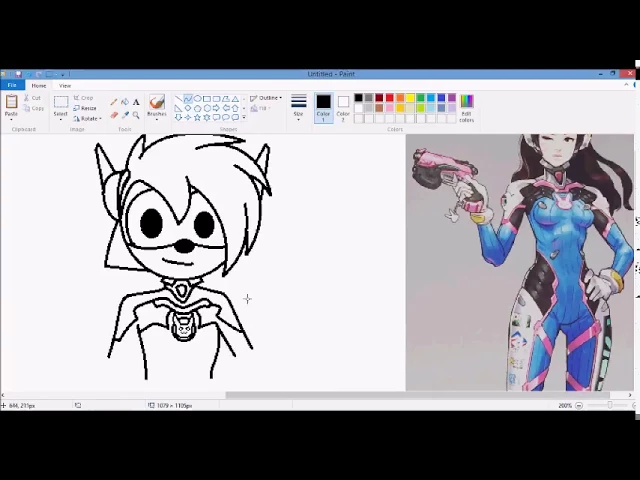 Drawing Sonia the Hedgehog as D.Va from Overwatch